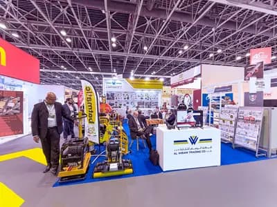 Al Wisam Trading’s construction machinery display at Big 5 Global 2025 in Dubai