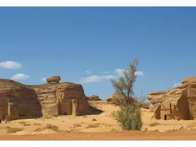 Sandstone heritage landscape in AlUla, Saudi Arabia