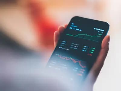 A cryptocurrency price chart showing a sharp upward rally past a round-number milestone