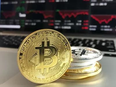 Bitcoin beside a professional digital-asset market chart
