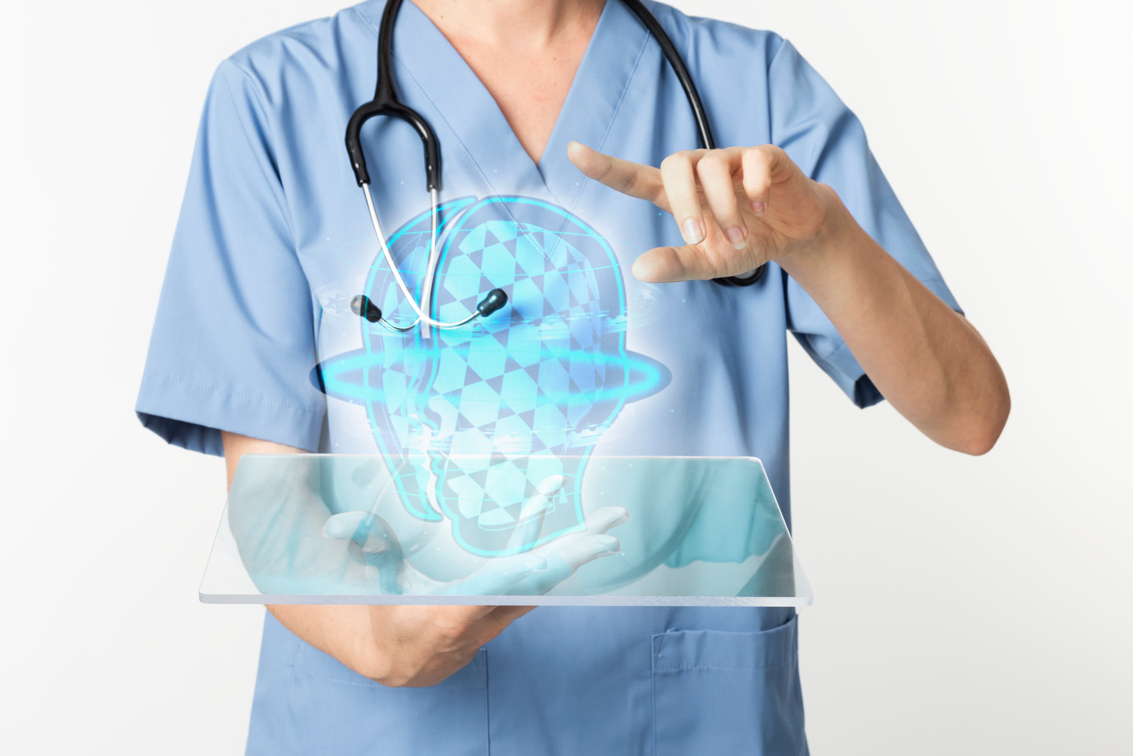 A clinician reviewing digital health information with a patient