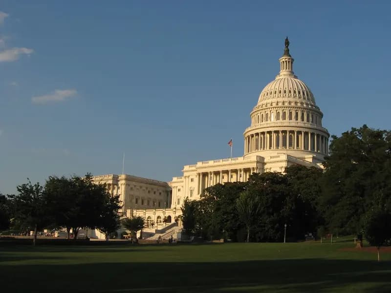 The United States Capitol building under a clear sky