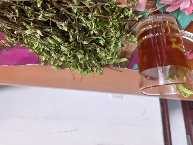 A glass of mint tea