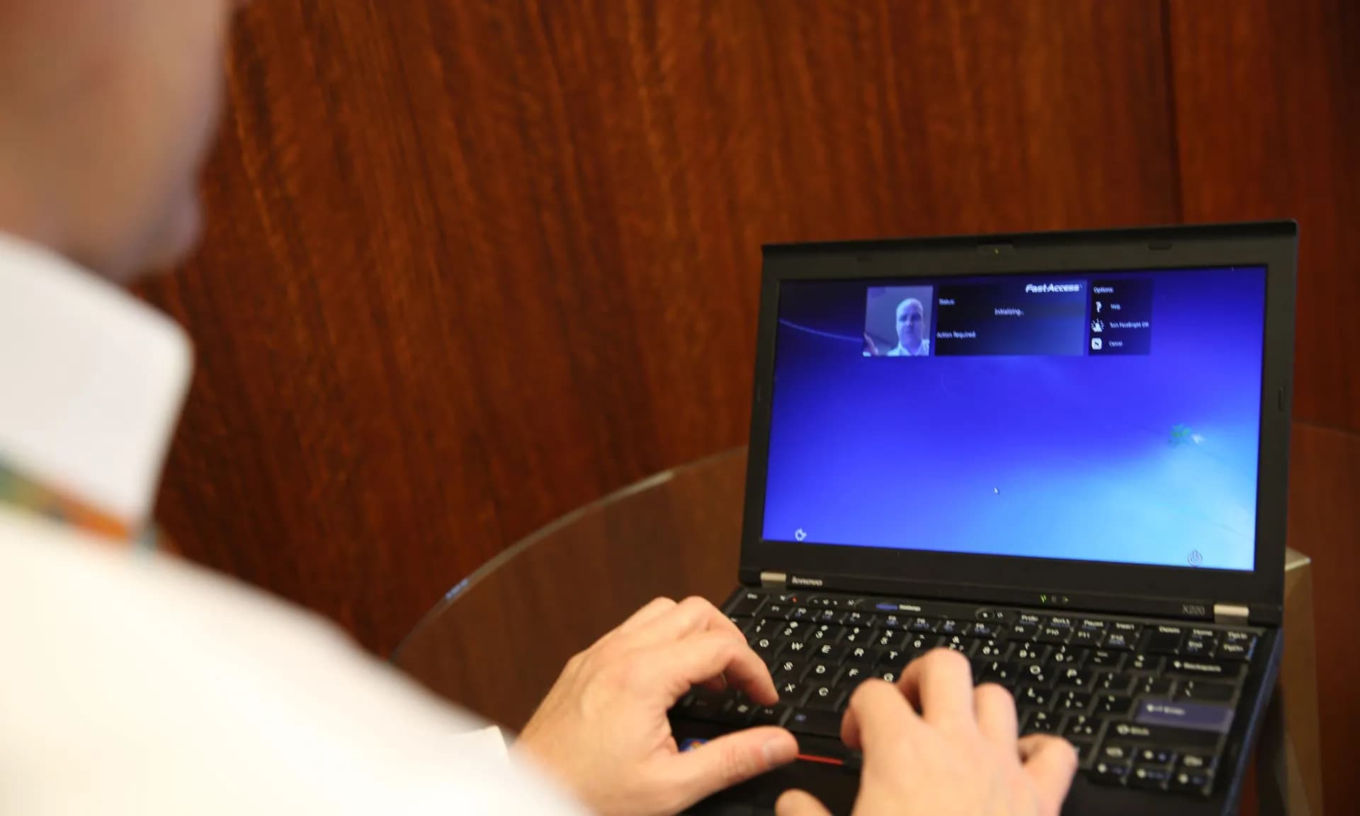 A person using biometric authentication on a smartphone