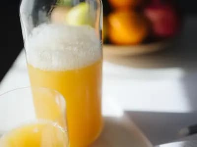 A glass of freshly squeezed orange juice