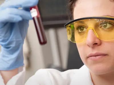 A blood sample being prepared for laboratory testing