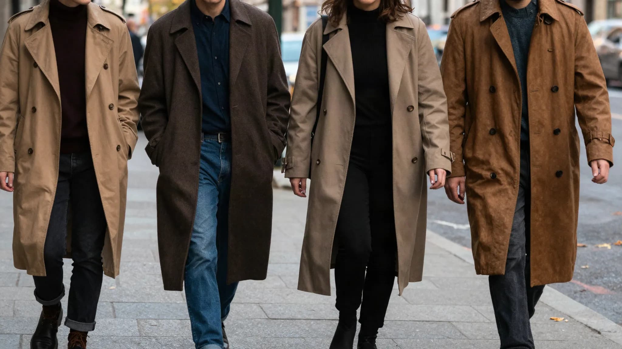 Street style outfits photographed from waist level