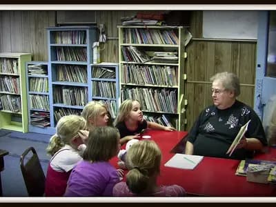 community library people reading