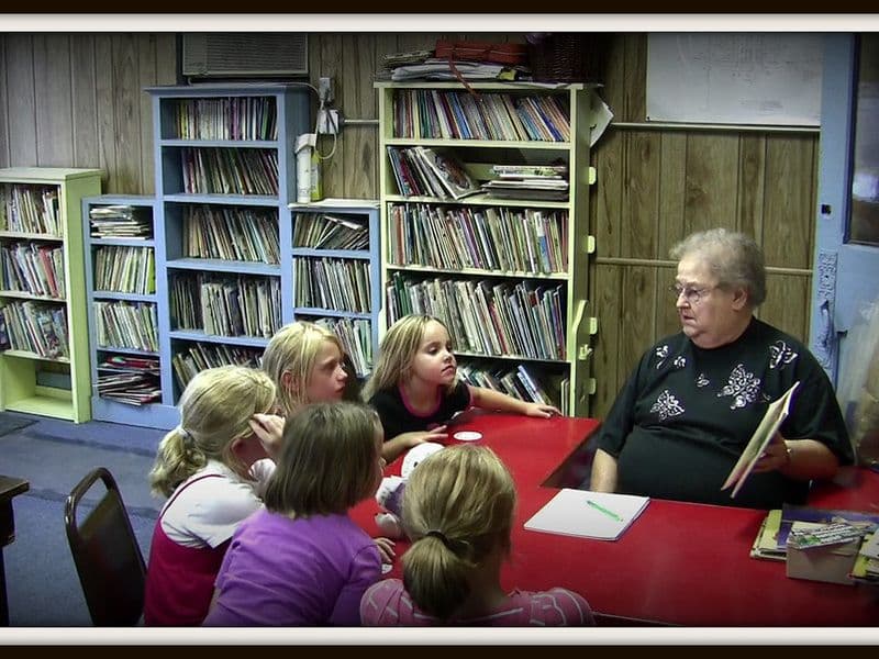 community library people reading