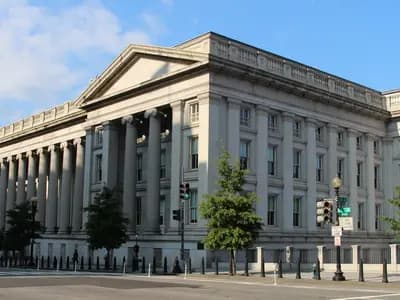The Treasury Building in Washington DC, headquarters of the US Department of the Treasury