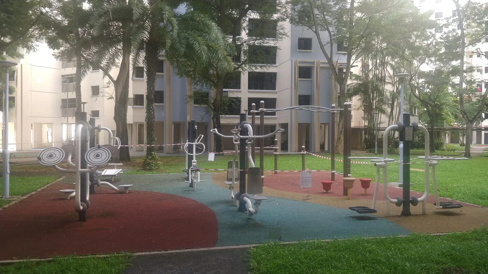 Outdoor senior citizen exercise equipment in Singapore, illustrative of strength training in older age and not connected to the Missouri study, photographed in May 2020