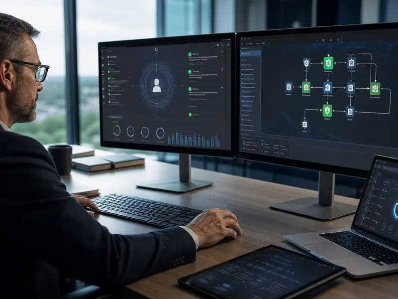 An enterprise AI agent passing through layered identity and permission controls