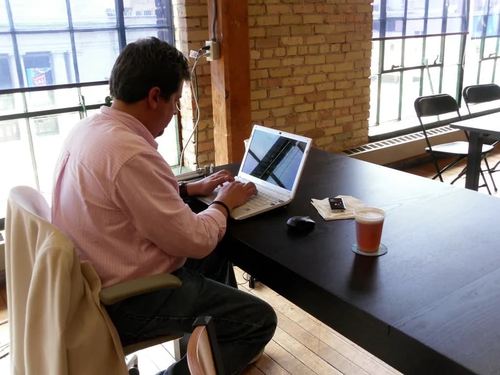 A small team collaborating across different kinds of work