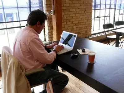 A small team collaborating across different kinds of work