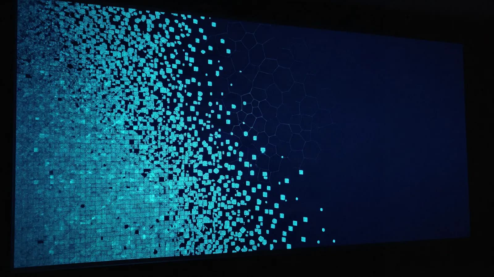 An abstract visualisation of a pattern embedded across a digital image grid