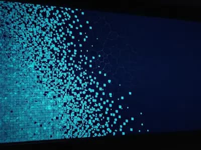 An abstract visualisation of a pattern embedded across a digital image grid
