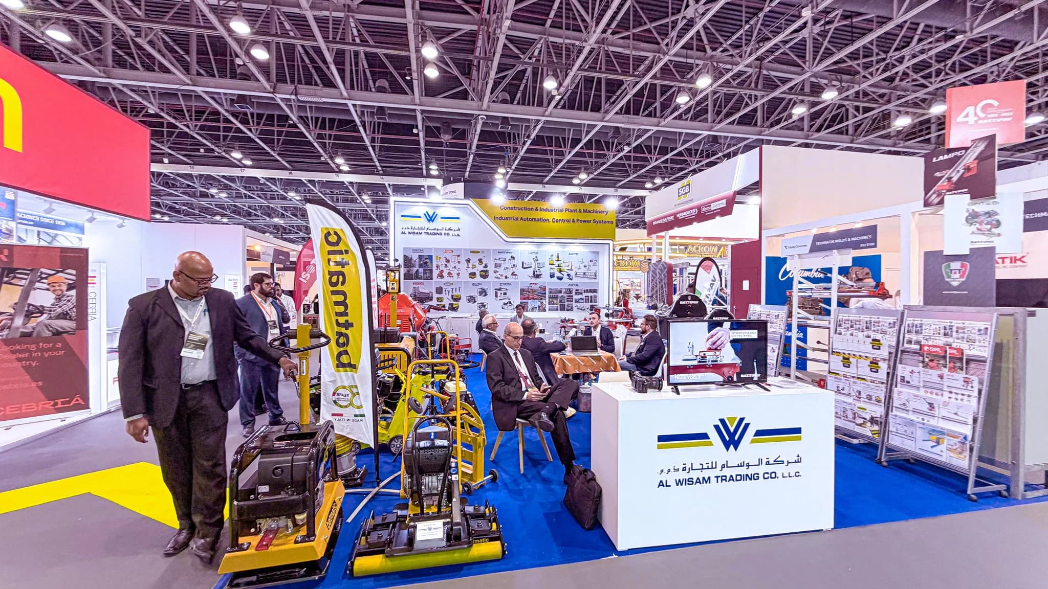 Al Wisam Trading’s construction machinery display at Big 5 Global 2025 in Dubai
