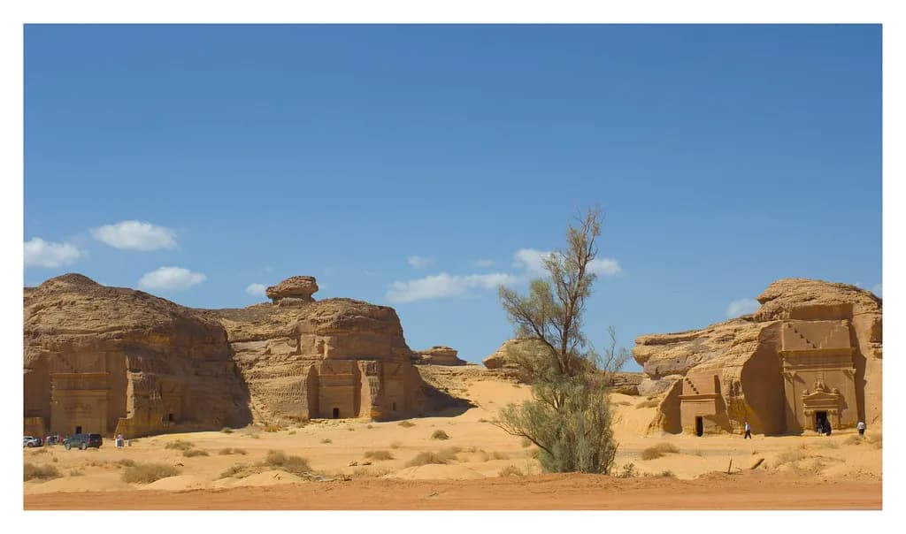 Sandstone heritage landscape in AlUla, Saudi Arabia