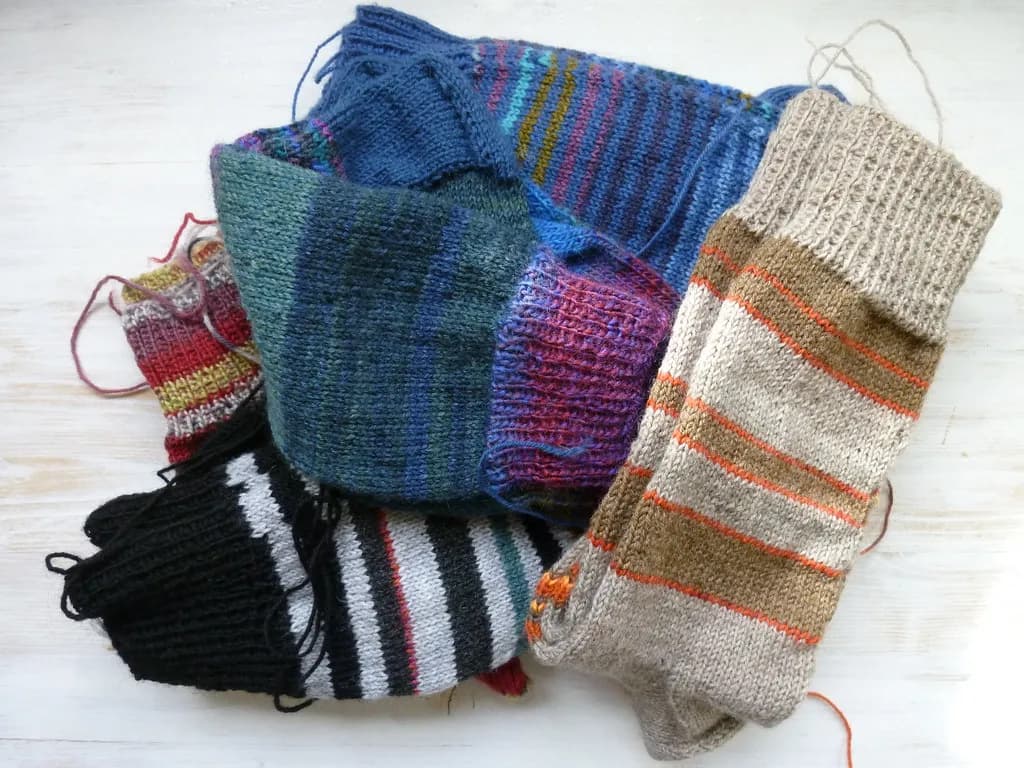 hands knitting cozy evening