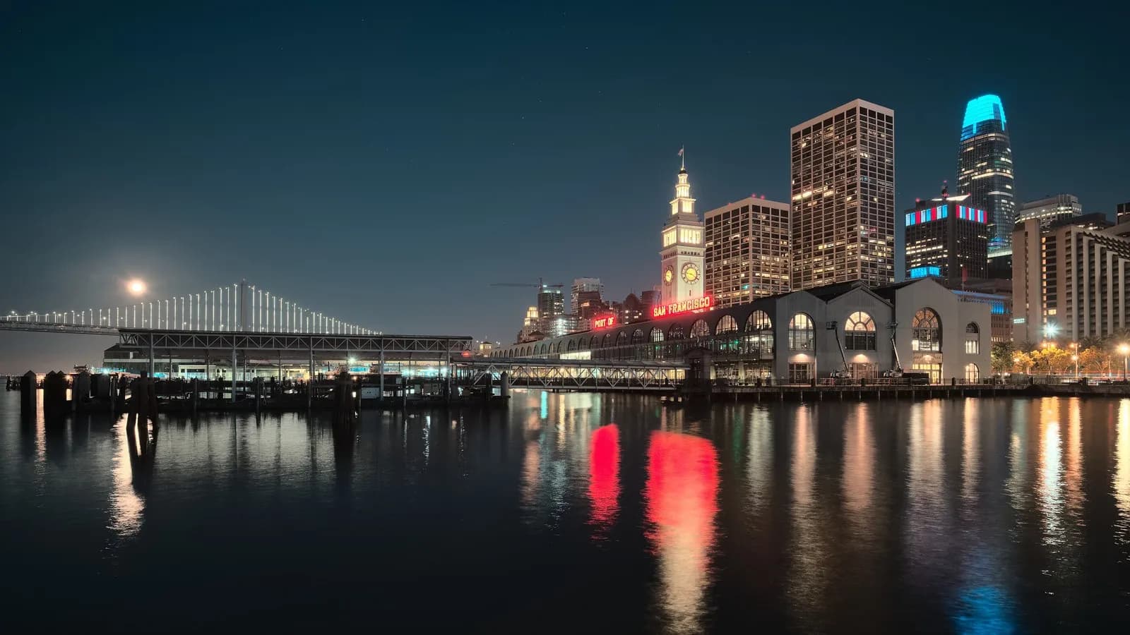 The San Francisco skyline seen from the Ferry Building, illustrative of the city where Anthropic is based and not the company's own office, photographed in July 2020