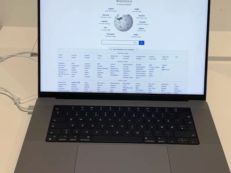 A MacBook Pro 16 laptop on display, photographed in November 2021, a file photo of a Mac and not an image of the permission screen Apple described
