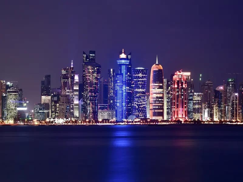 The Doha skyline in Qatar, illustrative of the government mediating the Hormuz talks and not the New York meeting itself, photographed in January 2020