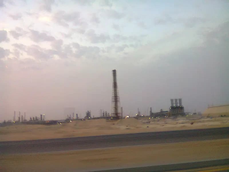 A crude oil tanker alongside a refinery loading terminal