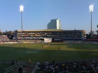 A panorama of a match under floodlights at Kingsmead Stadium in Durban, South Africa, photographed on 3 April 2009, a file photograph of the ground and not from the first Test