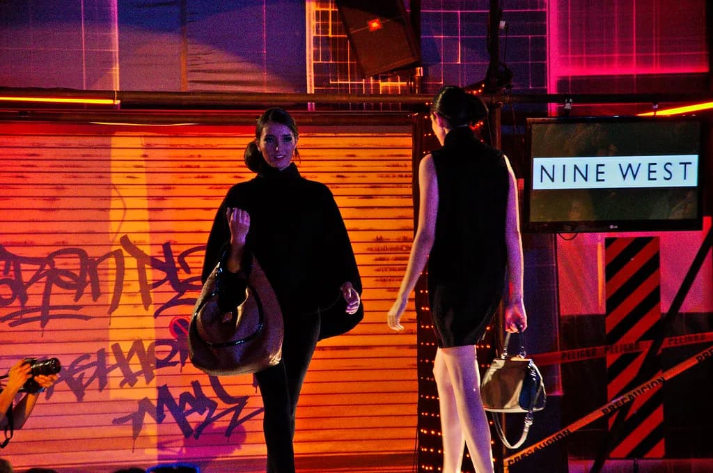 Models on a runway during a fashion week show