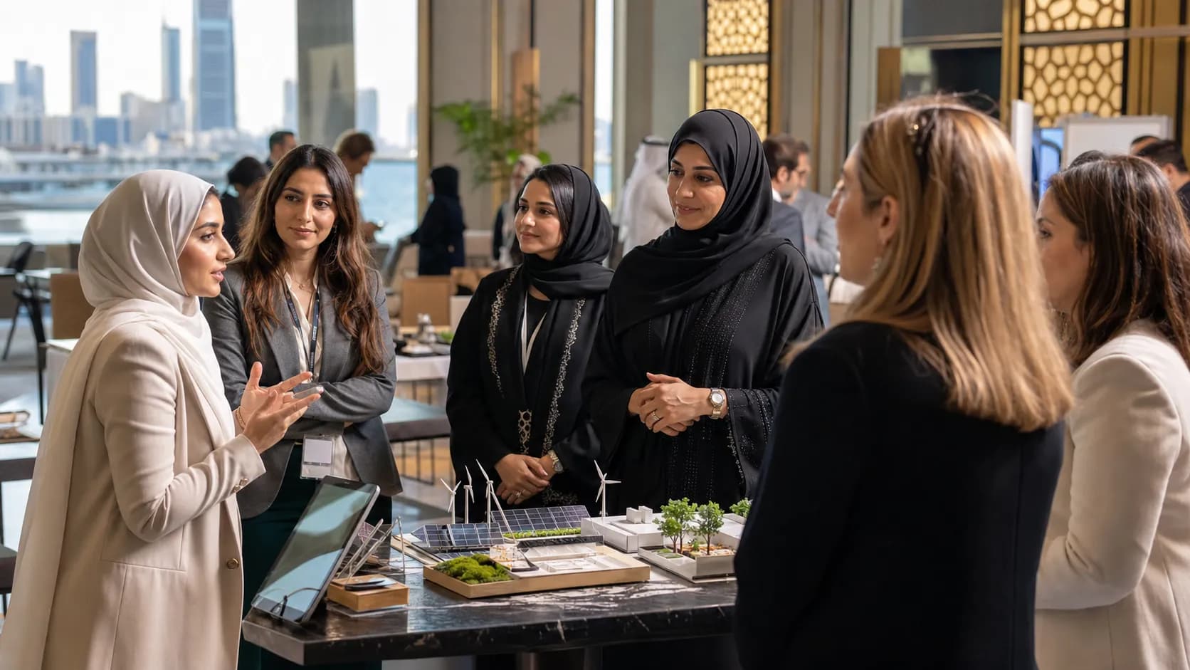 Women entrepreneurs and investors meeting at a business forum in Manama