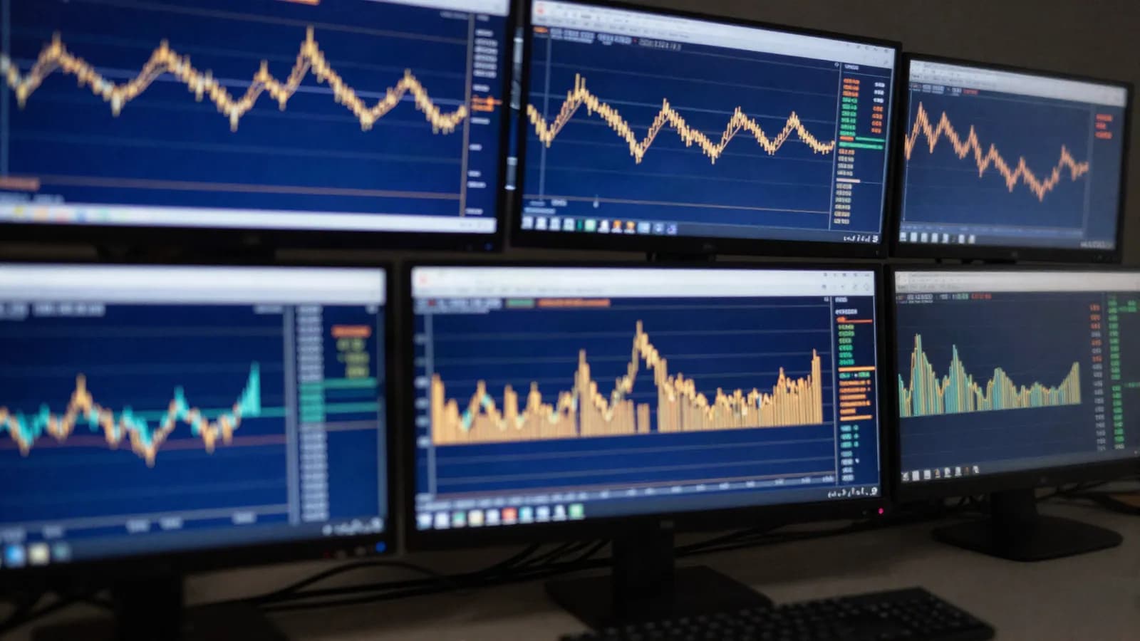 Cryptocurrency price charts on a dark trading screen