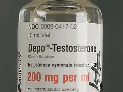 A 10 ml vial of Depo-Testosterone, an injectable form of testosterone, an undated U.S. Drug Enforcement Administration file photograph illustrative of testosterone medicine and not of any private clinic or product in the analysis