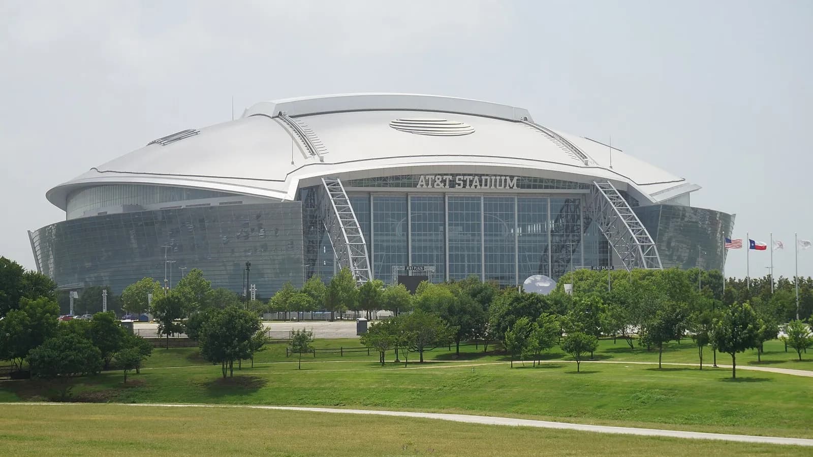 AT&T Stadium in Arlington, Texas, where Tampa Bay beat Dallas on Thursday night, photographed from outside in June 2020, a file photograph and not from the game