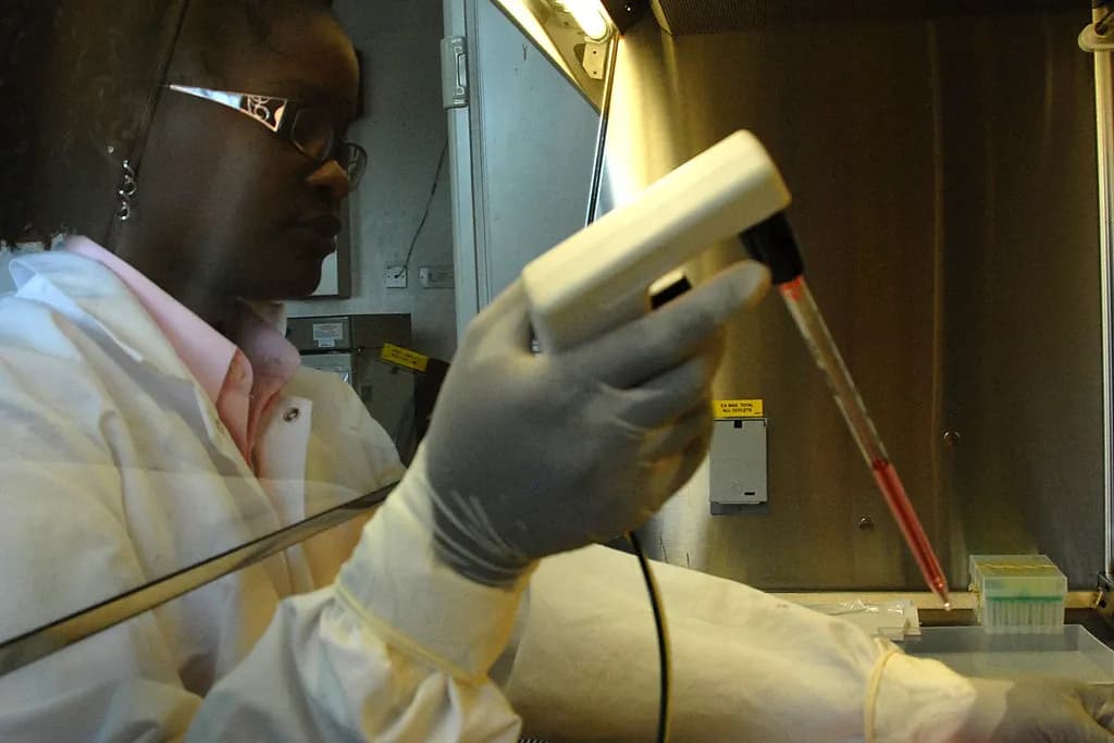 A trained health worker wearing protective equipment during an outbreak response