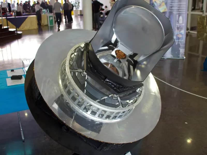 A scale model of the Planck satellite, the mission whose polarisation maps the UC San Diego team reanalysed, illustrative of the instrument and not a new photograph
