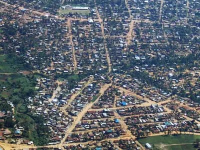 An aerial view of Bunia, the main city of Ituri province in north-eastern Congo where the outbreak began, photographed in September 2006 and illustrative rather than a picture of the outbreak
