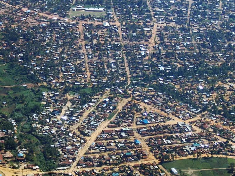 An aerial view of Bunia, the main city of Ituri province in north-eastern Congo where the outbreak began, photographed in September 2006 and illustrative rather than a picture of the outbreak