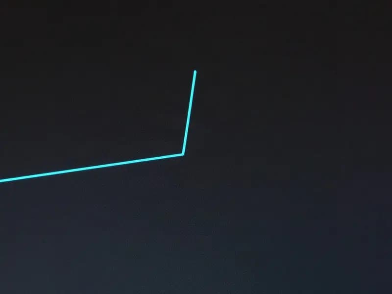 A price line on a dark screen making a single sharp jump upward