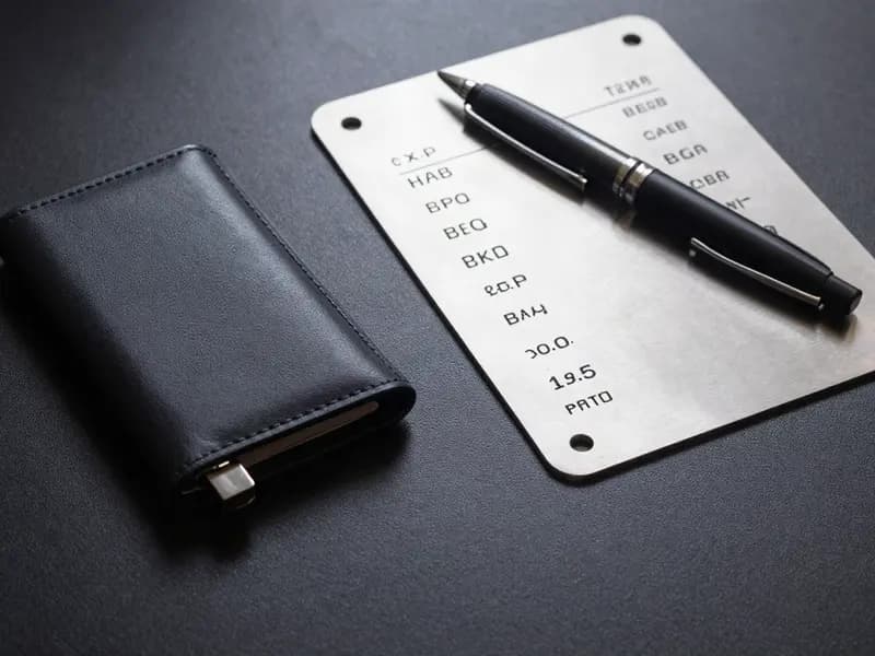 A hardware wallet beside a steel seed phrase backup plate