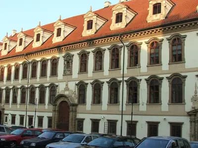 The Baroque facade of the Wallenstein Palace in Prague, home of the Czech Senate, with a red tiled roof and rows of windows, photographed in October 2007, a file photograph and not from Saturday's vote