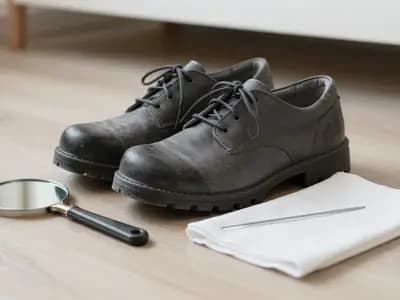 Wide cushioned walking shoes, an inspection mirror and a monofilament