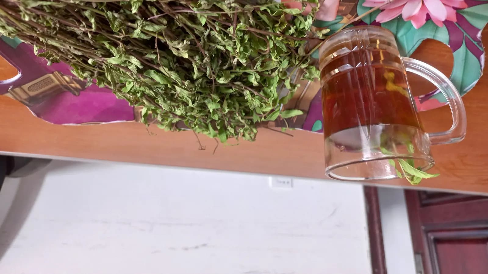 A glass of mint tea
