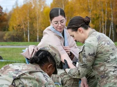 A US Army medical delivery drone exercise, illustrative of drone-based emergency delivery and not the Paris study itself, photographed in October 2025