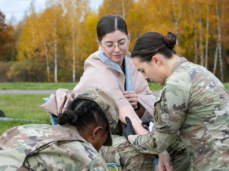 A US Army medical delivery drone exercise, illustrative of drone-based emergency delivery and not the Paris study itself, photographed in October 2025