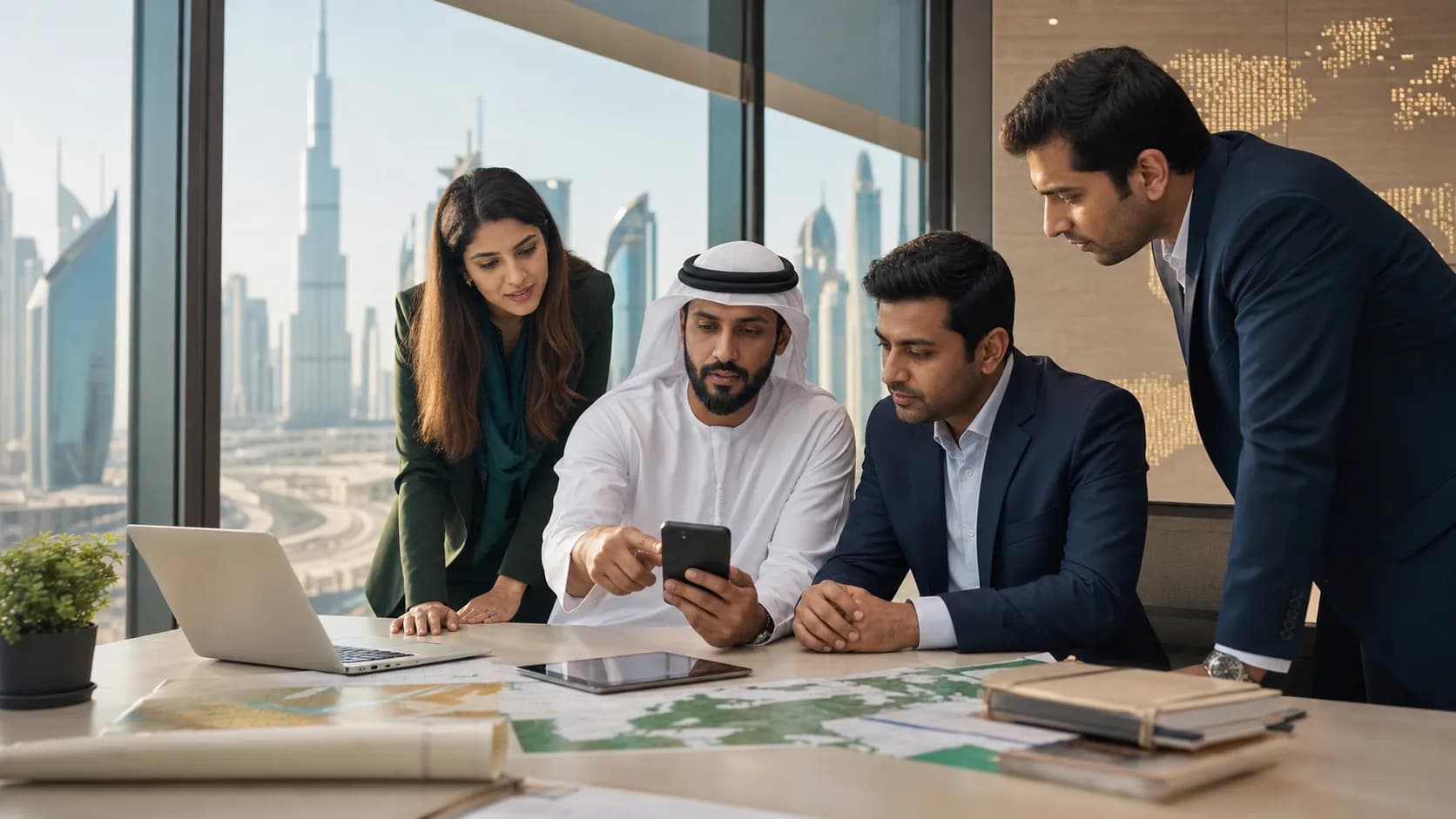 Financial technology leaders discussing cross-border digital payments between Dubai and Pakistan