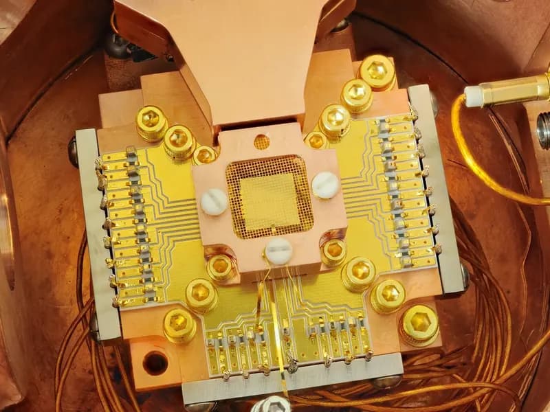 A trapped-ion quantum computing setup at the US National Institute of Standards and Technology, illustrative of the type of hardware used for the Duke experiment and not the Duke apparatus itself, photographed in February 2011