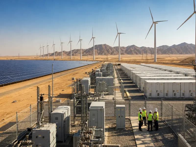 Large solar and battery-storage infrastructure operating in the Egyptian desert
