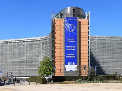 The Berlaymont building in Brussels, seat of the European Commission, which is reviewing the MiCA crypto rules, photographed in September 2019, a file photograph illustrative of the EU institutions and not of ESMA's Paris offices