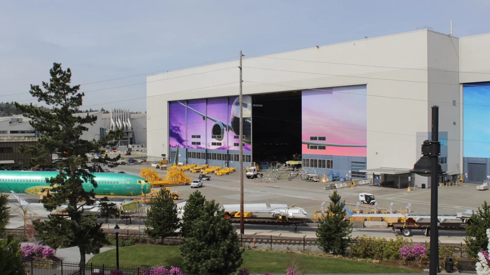 Boeing's 737 factory in Renton, Washington, where the 737 Max family is built, photographed in April 2019