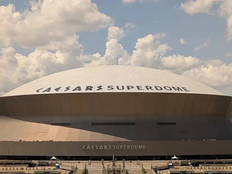 The exterior of Caesars Superdome in New Orleans, photographed on 10 September 2025, a file photograph and not from Monday's game